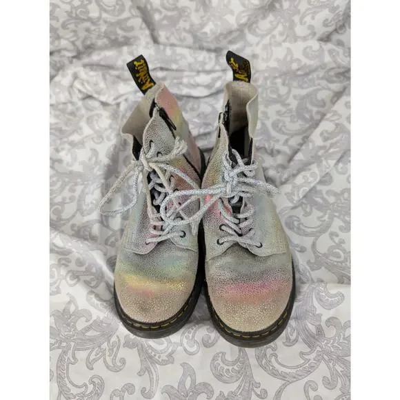 Dr. Martens 1460 Pascal Y Iridescent Lace Up Boots Size 5M/6L - Picture 4 of 12